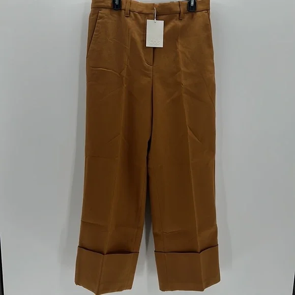 COS Cuffed Wide Leg Pants in Dark Tan, US10 - Picture 6 of 10